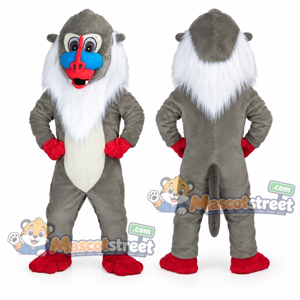 Gray Mandrill Mascot Costume Gray Mandrill Mascot Costume