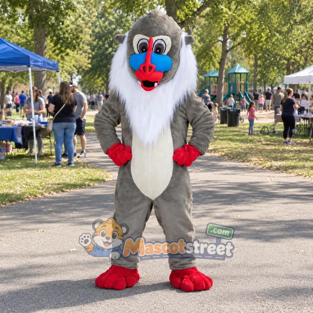 Gray Mandrill Mascot Costume Gray Mandrill Mascot Costume