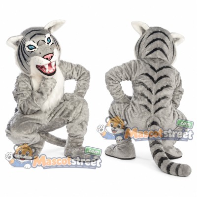 Gray Tiger Mascot Costume