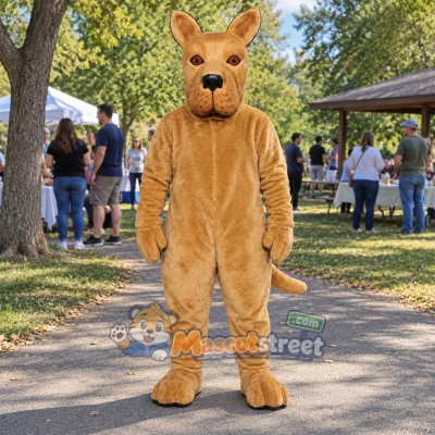 Tan Great Dane Mascot Costume Tan Great Dane Mascot Costume