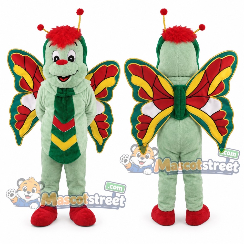 Green Butterfly Mascot Costume Green Butterfly Mascot Costume