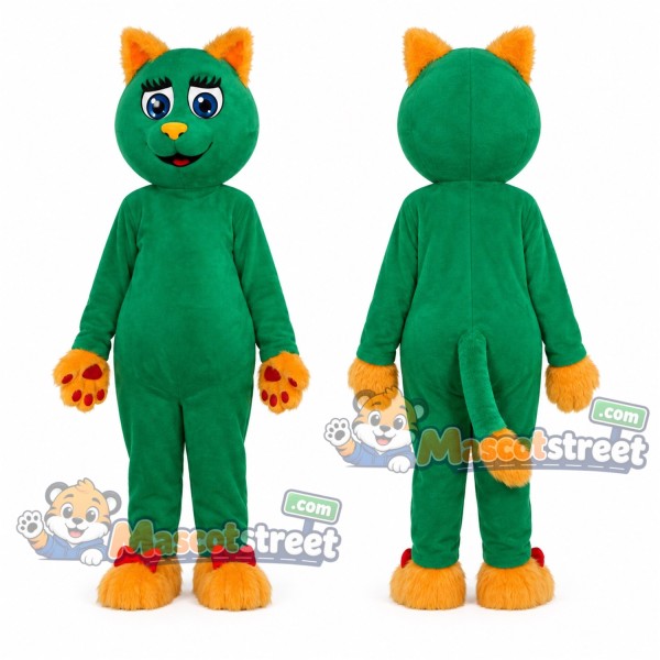 Green Cat Mascot Costume