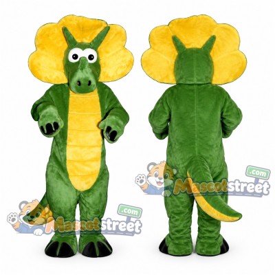 Green Triceratops Mascot Costume Green Triceratops Mascot Costume