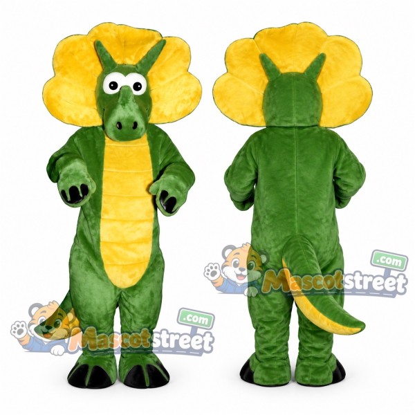 Green Triceratops Mascot Costume