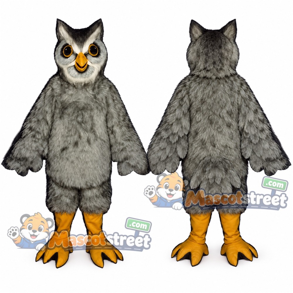 Gray Owl Mascot Costume Gray Owl Mascot Costume