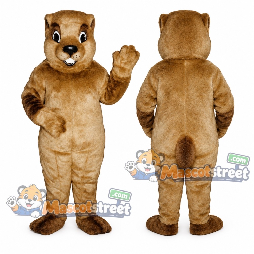 Tan Groundhog Mascot Costume Tan Groundhog Mascot Costume