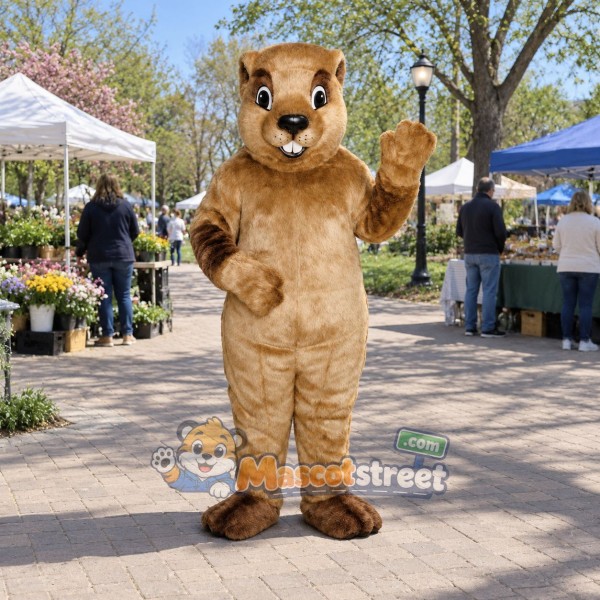 Tan Groundhog Mascot Costume