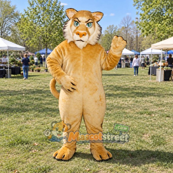 Tan Lion Mascot Costume