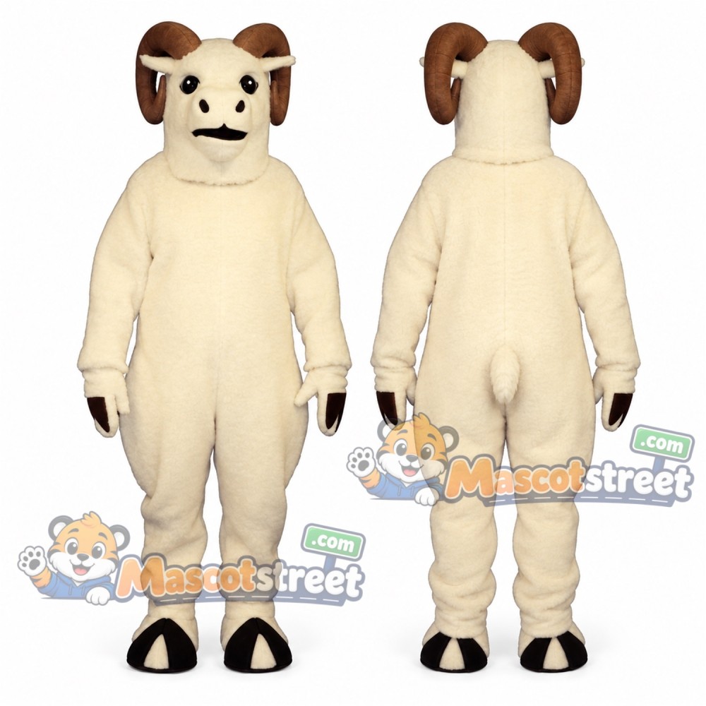 White Ram Mascot Costume White Ram Mascot Costume