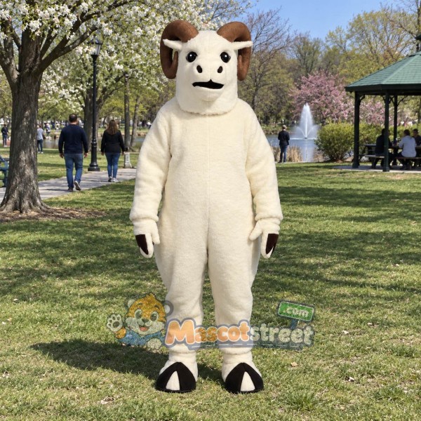 White Ram Mascot Costume