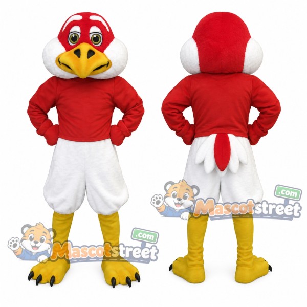 Red Falcon Mascot Costume with White Shorts