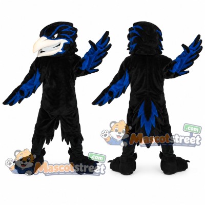 Black and Blue Raven Mascot Costume Black and Blue Raven Mascot Costume