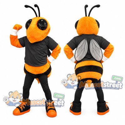 Orange and Black Hornet Mascot Costume Orange and Black Hornet Mascot Costume