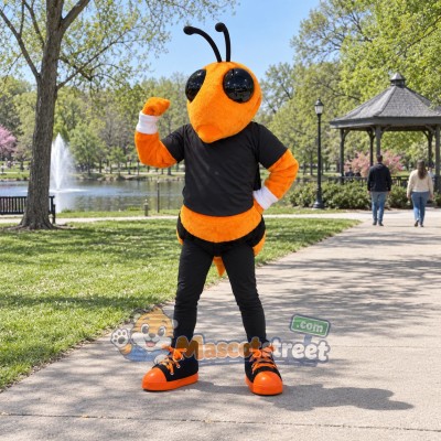 Orange and Black Hornet Mascot Costume Orange and Black Hornet Mascot Costume