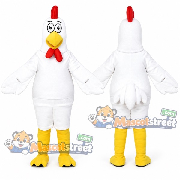 White Rooster Mascot Costume