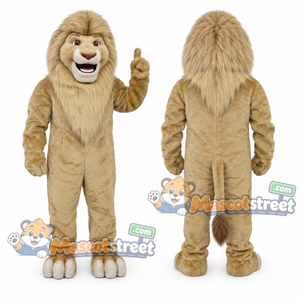 Tan Lion Mascot Costume