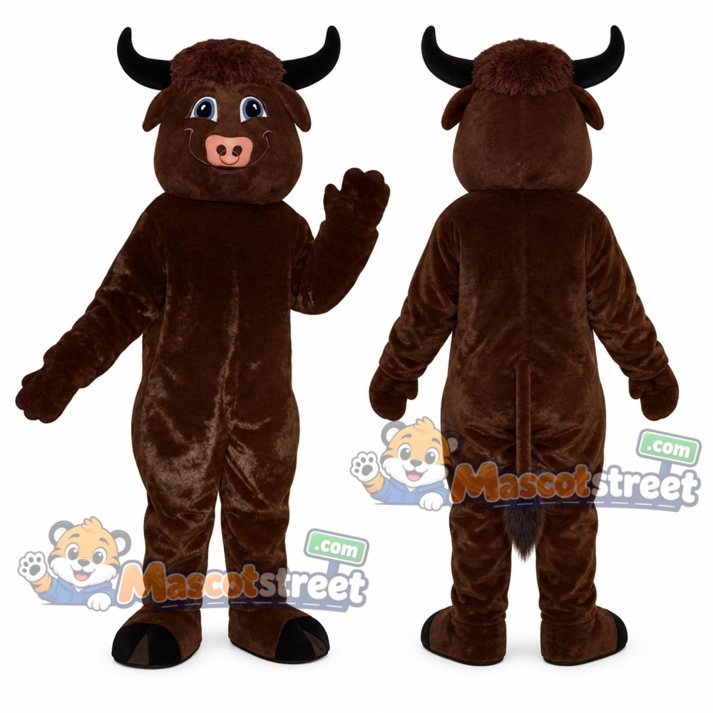 Brown Bull Mascot Costume Brown Bull Mascot Costume