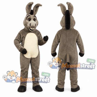 Gray Donkey Mascot Costume Gray Donkey Mascot Costume