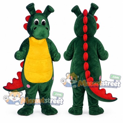 Green Dragon Mascot Costume Green Dragon Mascot Costume