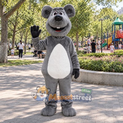 Gray Mouse Mascot Costume Gray Mouse Mascot Costume