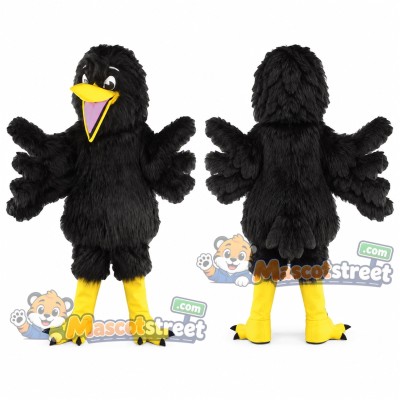 Black Raven Mascot Costume Black Raven Mascot Costume