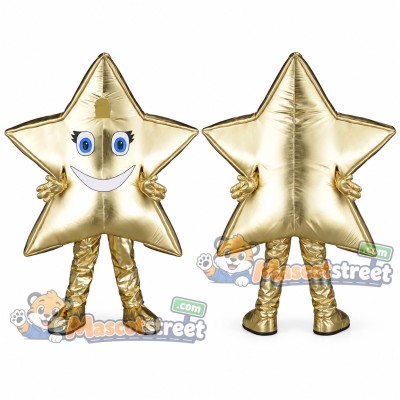 Gold Star Mascot Costume Gold Star Mascot Costume