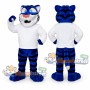 Blue Tiger Mascot Costume with White Shirt