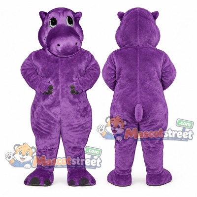 Purple Hippo Mascot Costume