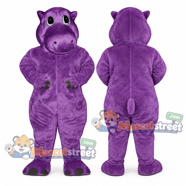 Purple Hippo Mascot Costume