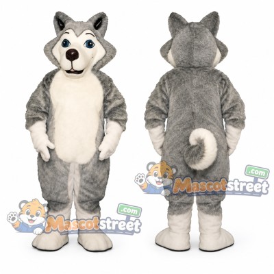 Gray Husky Mascot Costume