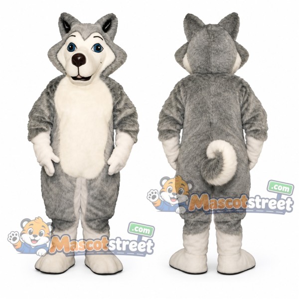 Gray Husky Mascot Costume