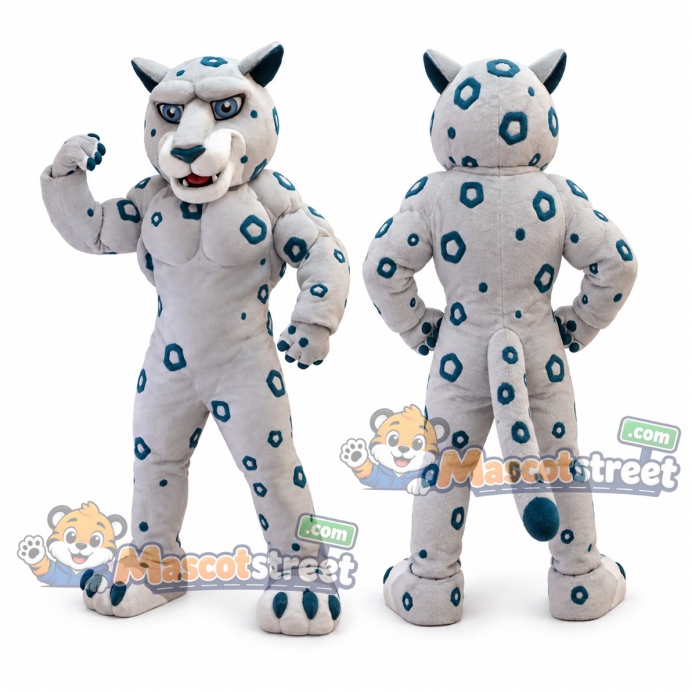White Jaguar Mascot Costume White Jaguar Mascot Costume