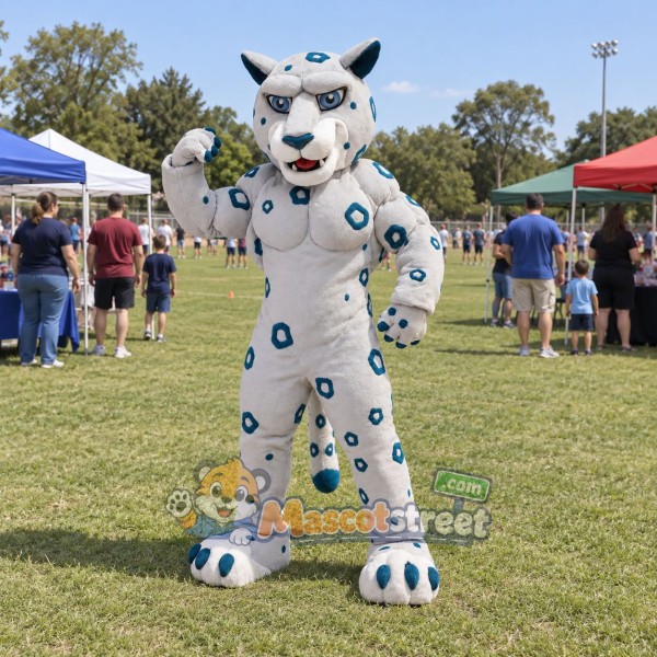 White Jaguar Mascot Costume