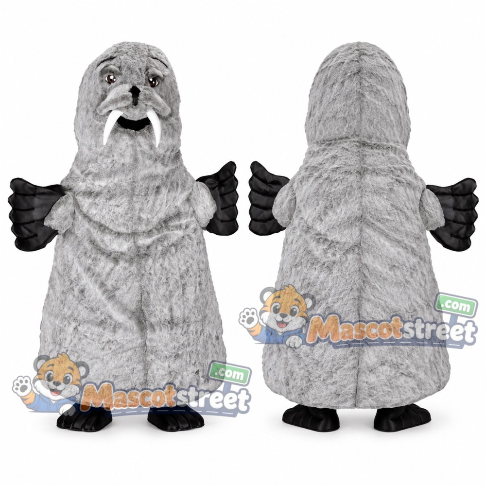 Gray Walrus Mascot Costume Gray Walrus Mascot Costume