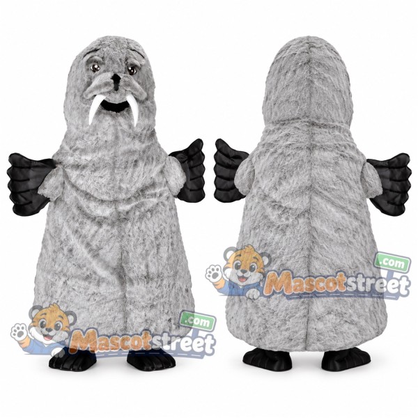 Gray Walrus Mascot Costume