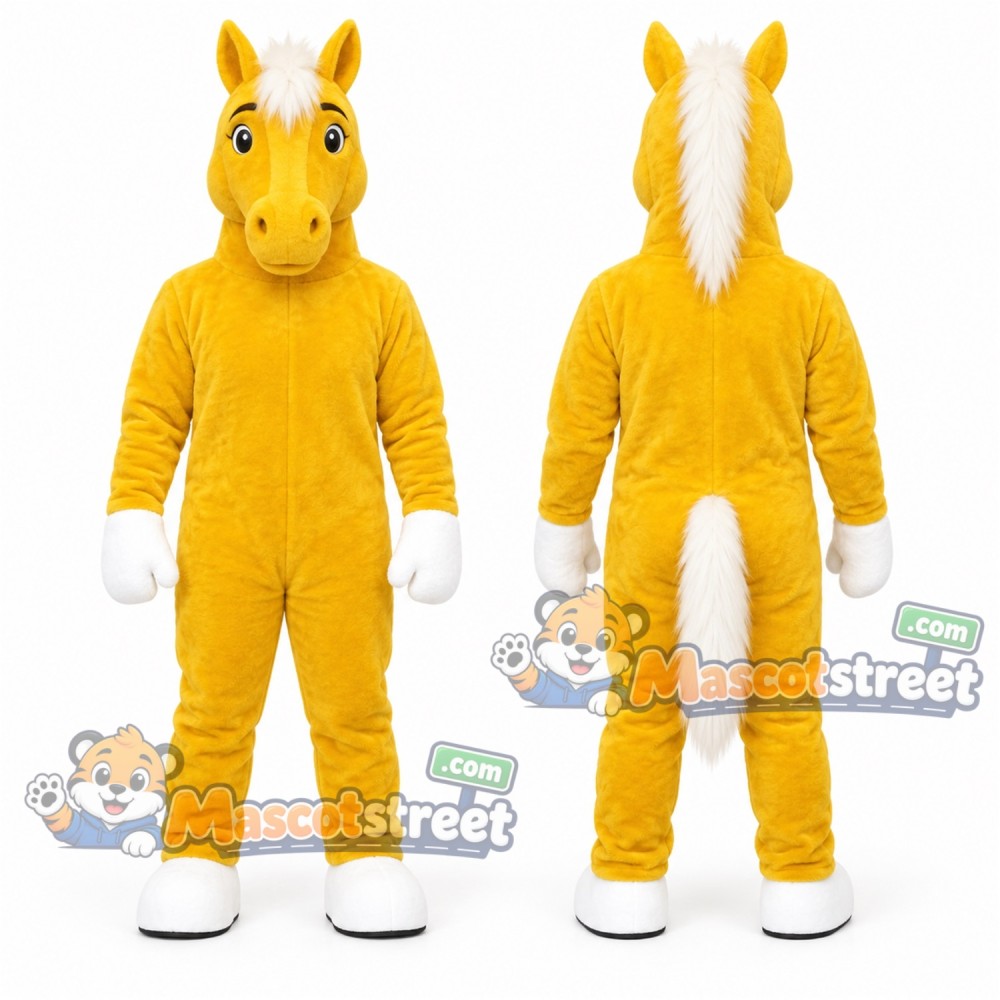 Yellow Horse Mascot Costume