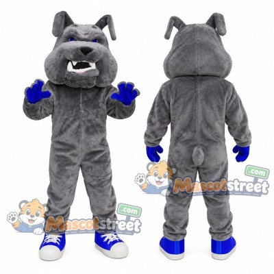 Gray Bulldog Mascot Costume Gray Bulldog Mascot Costume