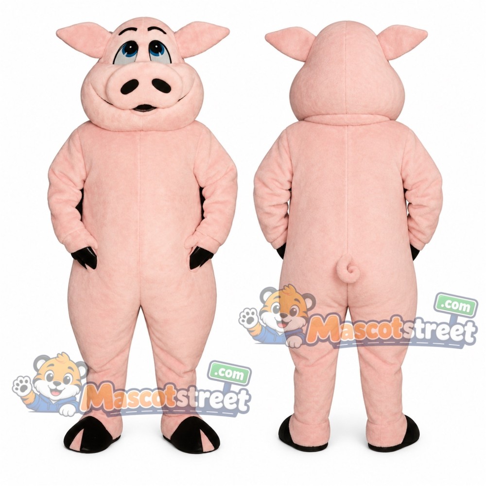 Pink Pig Mascot Costume Pink Pig Mascot Costume