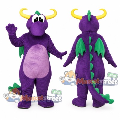 Purple Dragon Mascot Costume Purple Dragon Mascot Costume