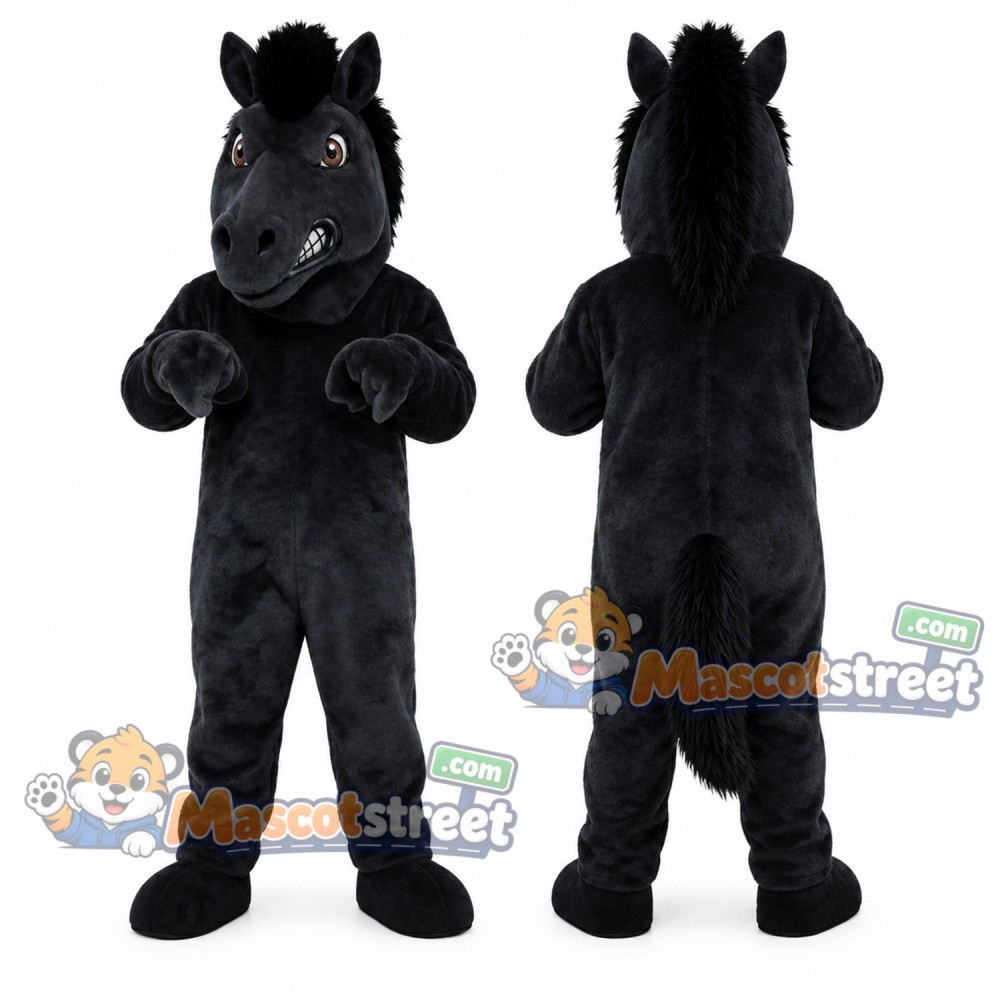 Black Horse Mascot Costume Black Horse Mascot Costume