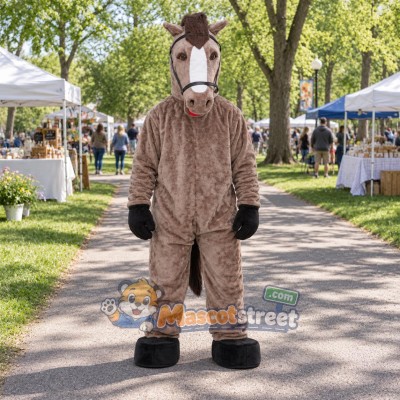 Gray Horse Mascot Costume Gray Horse Mascot Costume
