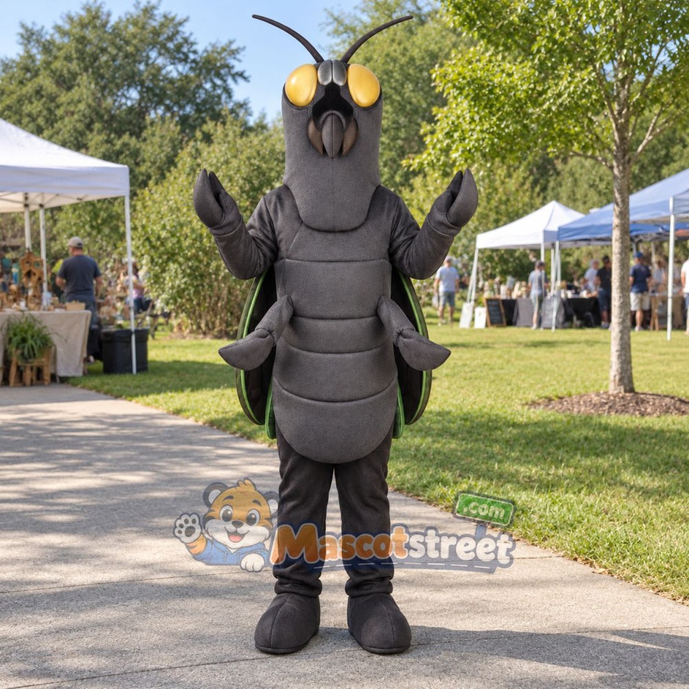 Gray Horsefly Mascot Costume