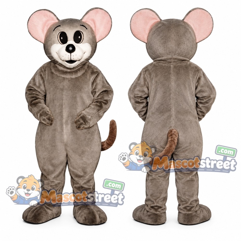 Gray Mouse Mascot Costume Gray Mouse Mascot Costume