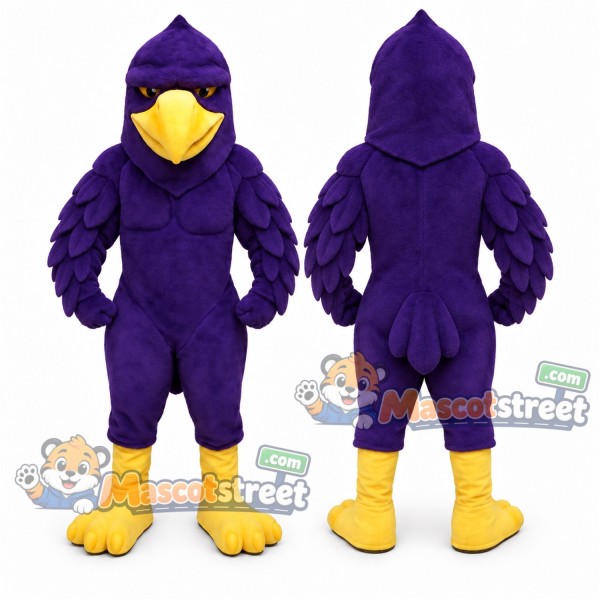 Purple Hawk Mascot Costume