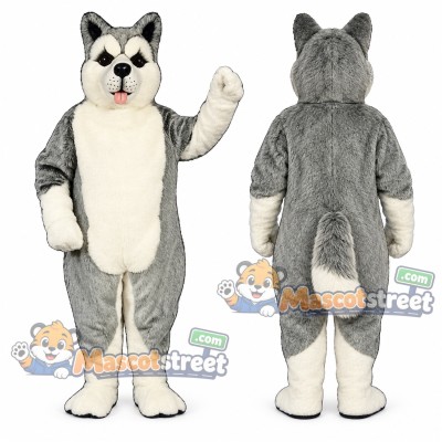 Gray Husky Mascot Costume