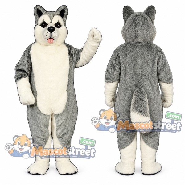 Gray Husky Mascot Costume