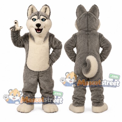Gray Husky Mascot Costume