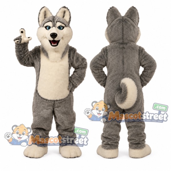 Gray Husky Mascot Costume