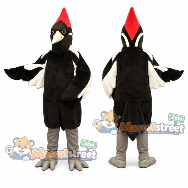 Black and White Woodpecker Mascot Costume