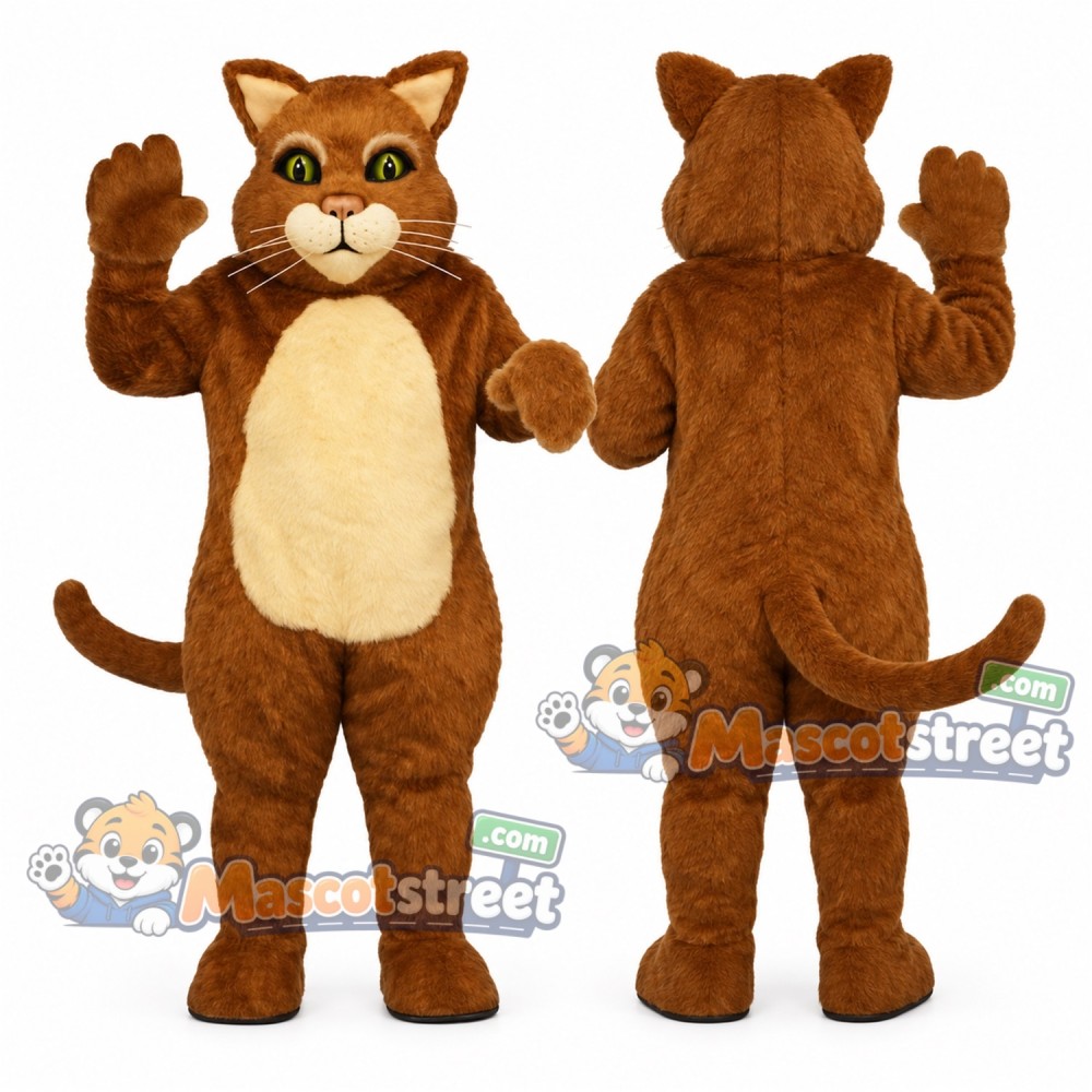 Brown Cat Mascot Costume Brown Cat Mascot Costume